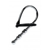 Серебристый уретральный плаг-бусины TOYFA Metal с мягким фиксириющим кольцом - ToyFa - купить с доставкой в Раменском