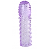 Насадка гелевая фиолетовая с точками, шипами и наплывами - 13,5 см. - Toyfa Basic - в Раменском купить с доставкой