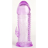 Фиолетовая гелевая насадка с шипами - 13 см. - Toyfa Basic - в Раменском купить с доставкой