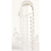 Гелевая прозрачная насадка с 2 отростками - 13 см. - Toyfa Basic - в Раменском купить с доставкой