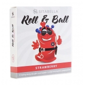 Стимулирующий презерватив-насадка Roll   Ball Strawberry - Sitabella - купить с доставкой в Раменском