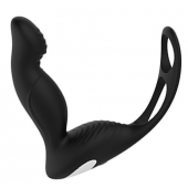 Черный вибромассажер простаты P-PLEASER W ERECTION ENHANCE - Dream Toys - в Раменском купить с доставкой