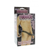 Мужской фаллопротез с вибрацией ROBOTIC MALE STRAP-ON BLACK - 17 см. - Seven Creations - купить с доставкой в Раменском