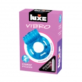 Голубое эрекционное виброкольцо Luxe VIBRO  Кошмар русалки  + презерватив - Luxe - в Раменском купить с доставкой
