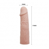 Закрытая телесная насадка-фаллос - 17 см. - Sex Expert - в Раменском купить с доставкой