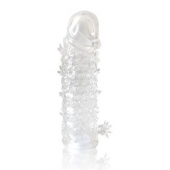 Закрытая прозрачная рельефная насадка Crystal sleeve - 13 см. - Erowoman-Eroman - в Раменском купить с доставкой