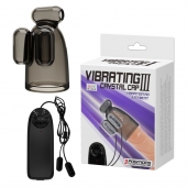 Дымчатая насадка-мастурбатор с вибрацией Vibrating Crystal Cap III - Baile - в Раменском купить с доставкой