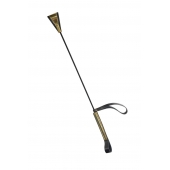 Черно-золотистый стек с хлопушкой из кожи - 62 см. - Sitabella - купить с доставкой в Раменском