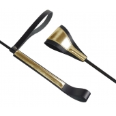 Черно-золотистый стек с хлопушкой из кожи - 62 см. - Sitabella - купить с доставкой в Раменском