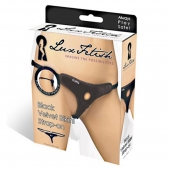 Черные плюшевые трусики для страпона - Lux Fetish - купить с доставкой в Раменском