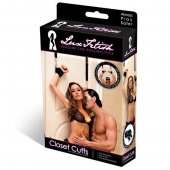 Черные фиксаторы с креплением к двери - Lux Fetish - купить с доставкой в Раменском