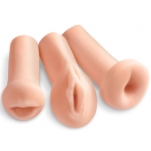 Комплект из 3 мастурбаторов All 3 Holes: вагина, анус, ротик - Pipedream - в Раменском купить с доставкой
