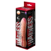 Телесная изогнутая насадка на Harness с коннектором BLACK LINE - 17 см. - LOVETOY (А-Полимер) - купить с доставкой в Раменском