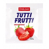Пробник гель-смазки Tutti-frutti с земляничным вкусом - 4 гр. - Биоритм - купить с доставкой в Раменском