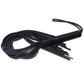 Чёрная кожаная плеть с жесткой ручкой - 63 см. - Sitabella - купить с доставкой в Раменском