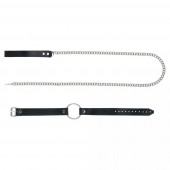 Черный поводок и чокер с кольцом Rada - Rebelts - купить с доставкой в Раменском