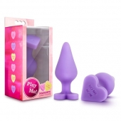 Фиолетовая анальная пробка Naughty Candy Heart Do Me Now - 8,9 см. - Blush Novelties - купить с доставкой в Раменском