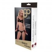 Красно-чёрные наручники на металлической цепочке - Blush Novelties - купить с доставкой в Раменском