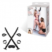 Чёрный набор для фиксации у двери - Lux Fetish - купить с доставкой в Раменском