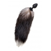 Черная анальная втулка с хвостом чернобурой лисы - размер М - POPO Pleasure в Раменском Черная анальная втулка с хвостом чернобурой лисы - размер М - POPO Pleasure