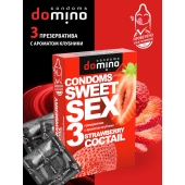 Презервативы для орального секса DOMINO Sweet Sex с ароматом клубничного коктейля  - 3 шт. - Domino - купить с доставкой в Раменском