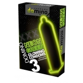 Презервативы DOMINO Neon Green со светящимся в темноте кончиком - 3 шт. - Domino - купить с доставкой в Раменском