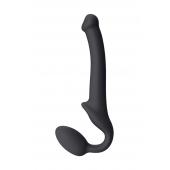 Черный безремневой страпон Silicone Bendable Strap-On S - Strap-on-me - купить с доставкой в Раменском