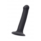 Черный фаллос на присоске Silicone Bendable Dildo M - 18 см. - Strap-on-me - купить с доставкой в Раменском