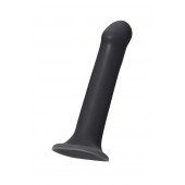 Черный фаллос на присоске Silicone Bendable Dildo L - 19 см. - Strap-on-me - купить с доставкой в Раменском