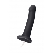 Черный фаллос с имитацией эякуляции Silicon Cum Dildo L - 19,6 см. - Strap-on-me - купить с доставкой в Раменском