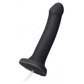 Черный фаллос с имитацией эякуляции Silicon Cum Dildo L - 19,6 см. - Strap-on-me - купить с доставкой в Раменском