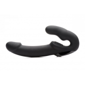 Черный безремневой страпон Urge Silicone Strap On с пультом ДУ - 24 см. - XR Brands - купить с доставкой в Раменском
