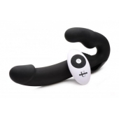 Черный безремневой страпон Urge Silicone Strap On с пультом ДУ - 24 см. - XR Brands - купить с доставкой в Раменском