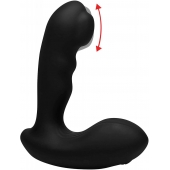 Черный стимулятор простаты Alpha-Pro 7X P-Milker Silicone Prostate Stimulator with Milking Bead - XR Brands - в Раменском купить с доставкой