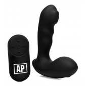 Черный стимулятор простаты Alpha-Pro 7X P-Milker Silicone Prostate Stimulator with Milking Bead - XR Brands - в Раменском купить с доставкой