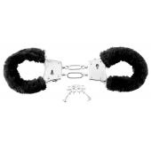 Меховые чёрные наручники Beginner s Furry Cuffs - Pipedream - купить с доставкой в Раменском