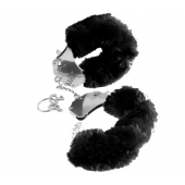 Металлические наручники Furry Love Cuffs с черным мехом - Pipedream - купить с доставкой в Раменском