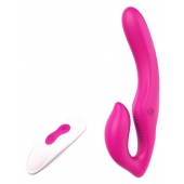 Ярко-розовый безремневой страпон REMOTE DOUBLE DIPPER - 22 см. - Dream Toys - купить с доставкой в Раменском