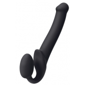 Черный безремневой страпон Silicone Bendable Strap-On M - Strap-on-me - купить с доставкой в Раменском