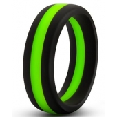 Черно-зеленое эрекционное кольцо Silicone Go Pro Cock Ring - Blush Novelties - в Раменском купить с доставкой