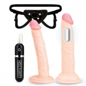 Регулируемые трусики с 2 насадками - 16 и 15 см. - Lux Fetish - купить с доставкой в Раменском