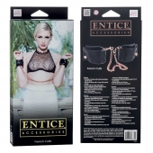 Черные мягкие наручники Entice French Cuffs с цепью - California Exotic Novelties - купить с доставкой в Раменском