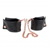 Черные мягкие наручники Entice French Cuffs с цепью - California Exotic Novelties - купить с доставкой в Раменском