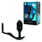 Черное эрекционное кольцо с анальным плагом Snug   Tug - b-Vibe - в Раменском купить с доставкой