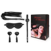 Эротический набор в черном цвете: маска, кляп, пэстисы, плётка - Notabu - купить с доставкой в Раменском