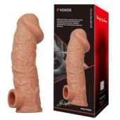 Телесная насадка на фаллос с отверстием для мошонки EXTREME SLEEVE - 17,6 см. - KOKOS - в Раменском купить с доставкой