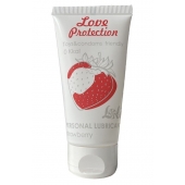Лубрикант на водной основе с ароматом малины Love Protection Strawberry - 50 мл. - Lola Games - купить с доставкой в Раменском