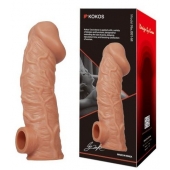 Телесная насадка на фаллос с фиксацией мошонки EXTREME SLEEVE - 15,6 см. - KOKOS - в Раменском купить с доставкой