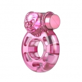 Розовое эрекционное кольцо с вибрацией Pink Bear - Baile - в Раменском купить с доставкой