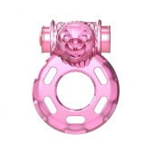 Розовое эрекционное кольцо с вибрацией Pink Bear - Baile - в Раменском купить с доставкой